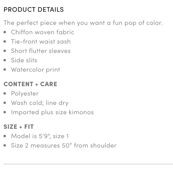 Torrid Watercolor Print Kimono Style Duster Swim Cover Up Flutter Sleeves - Picture 3 of 7